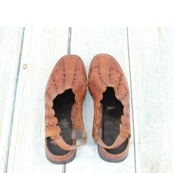 Rieker Brown Leather Slip On Slingback Low Ankle Heel Shoes Size 40 US 8.5 - Picture 7 of 9